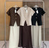Elegant Women Button Down Blouse With Skirt Sets